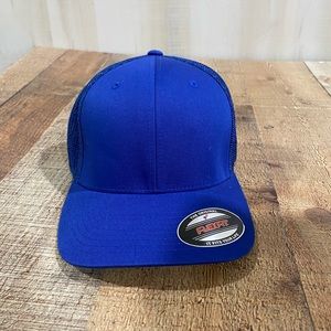 New With Tags Flexfit Mesh Blue Hat Baseball Cap One Size
